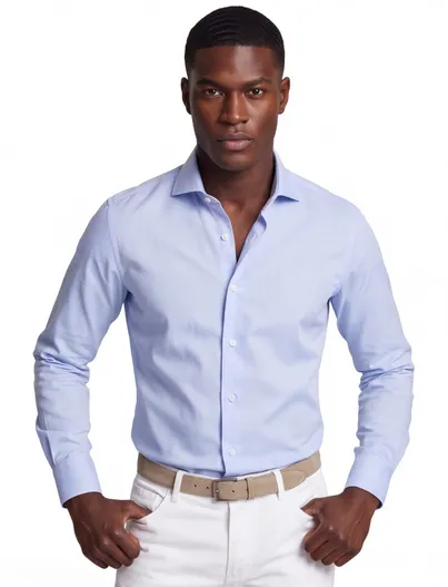 Profuomo overhemd mouwlengte 7 Profuomo Slim Fit lichtblauw