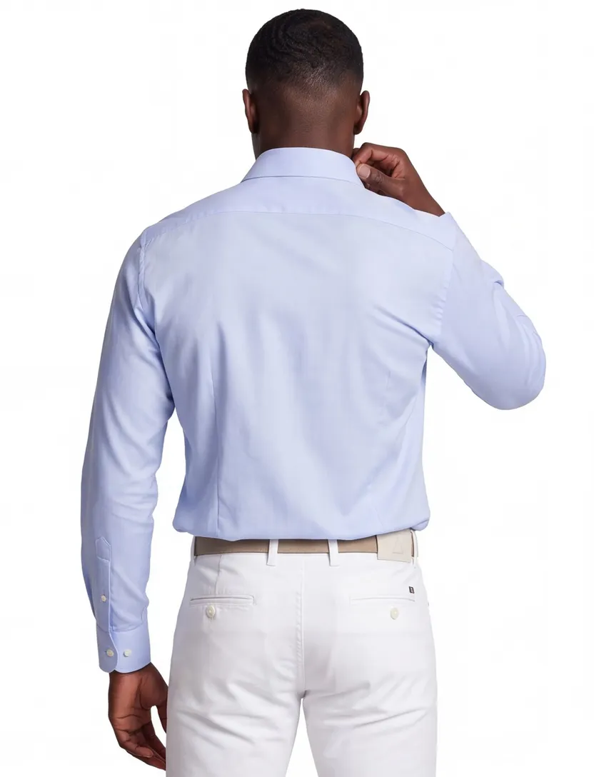 overhemd mouwlengte 7 Profuomo Slim Fit lichtblauw