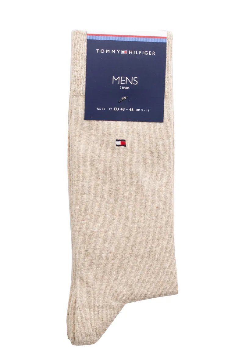 Tommy Hilfiger sokken beige gemêleerd katoen
