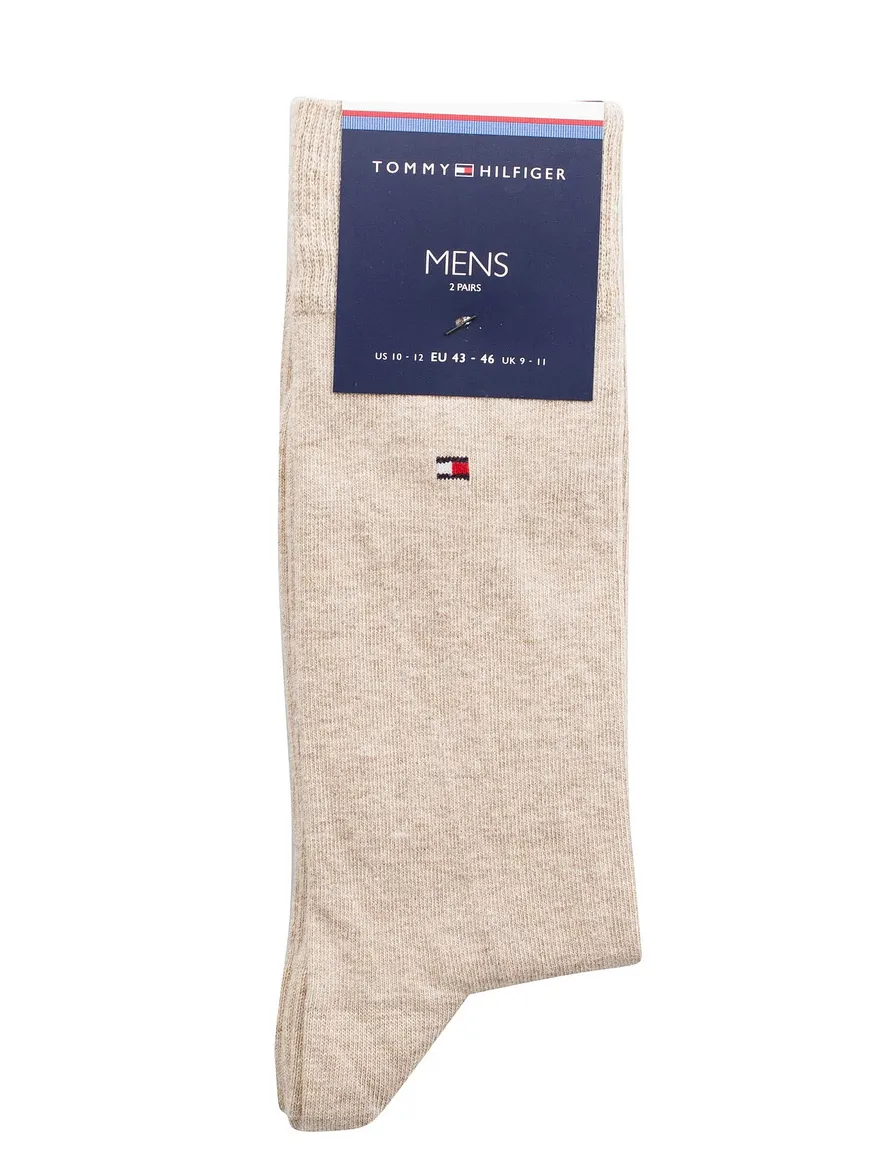 Tommy Hilfiger sokken beige gemêleerd katoen