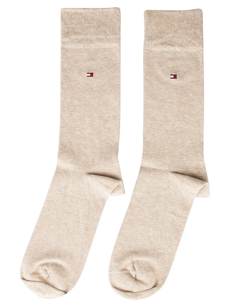 Tommy Hilfiger sokken beige gemêleerd katoen
