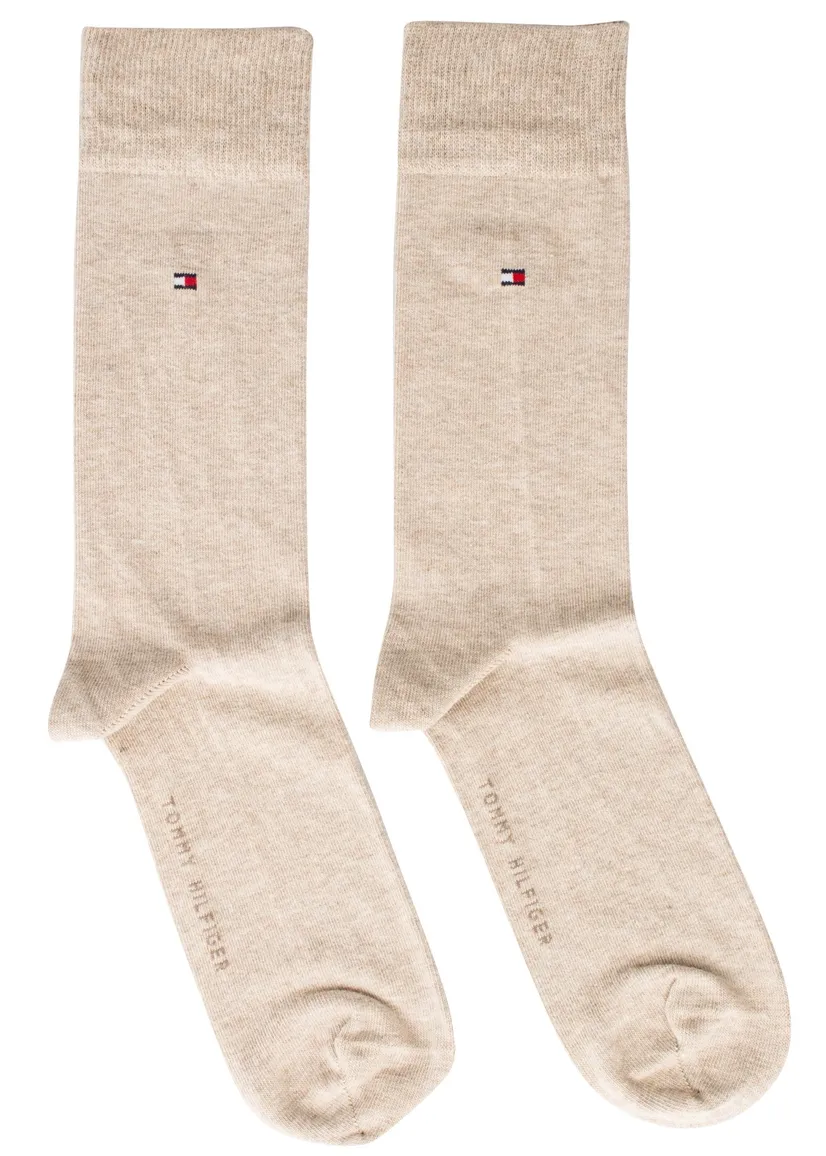 Tommy Hilfiger sokken beige gemêleerd katoen