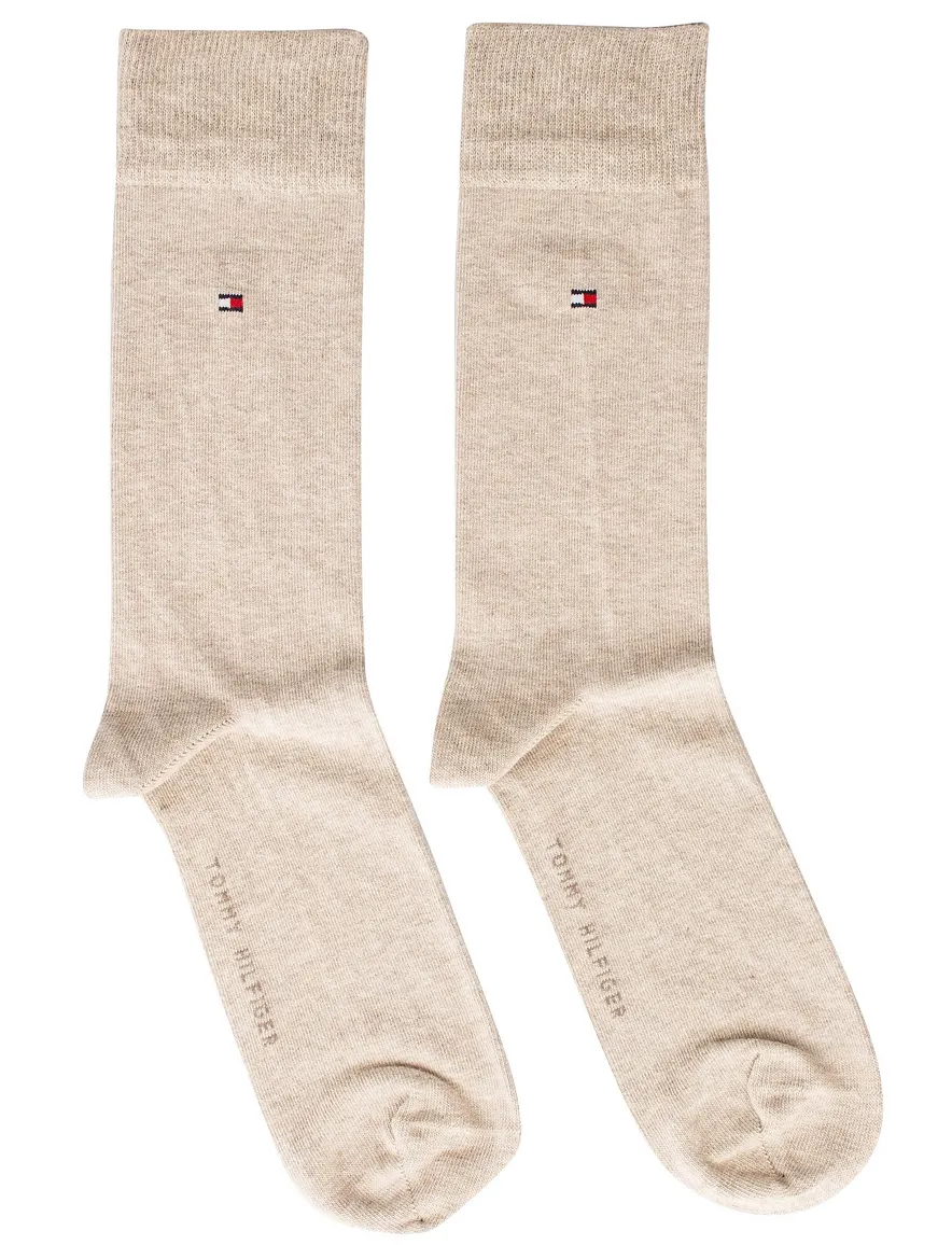 Tommy Hilfiger sokken beige gemêleerd katoen