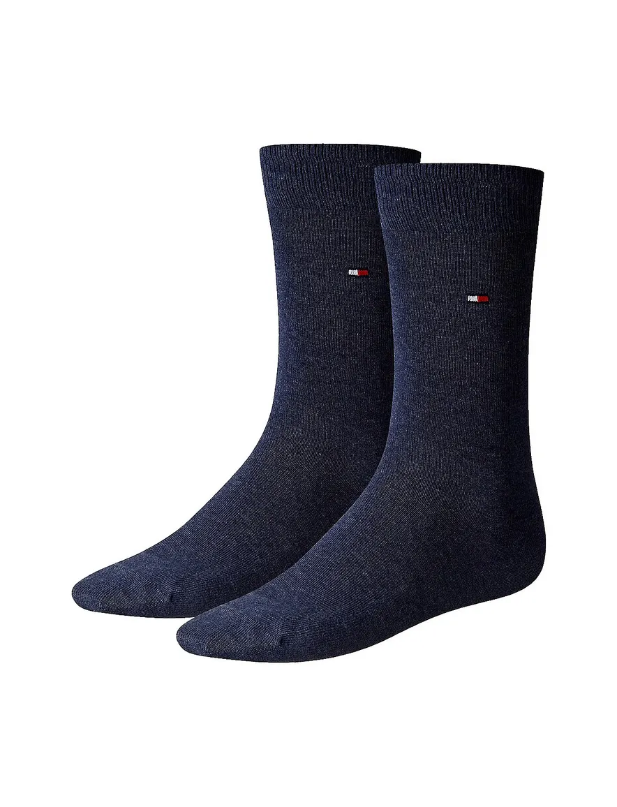 Tommy Hilfiger sokken effen donkerblauw 2-pack