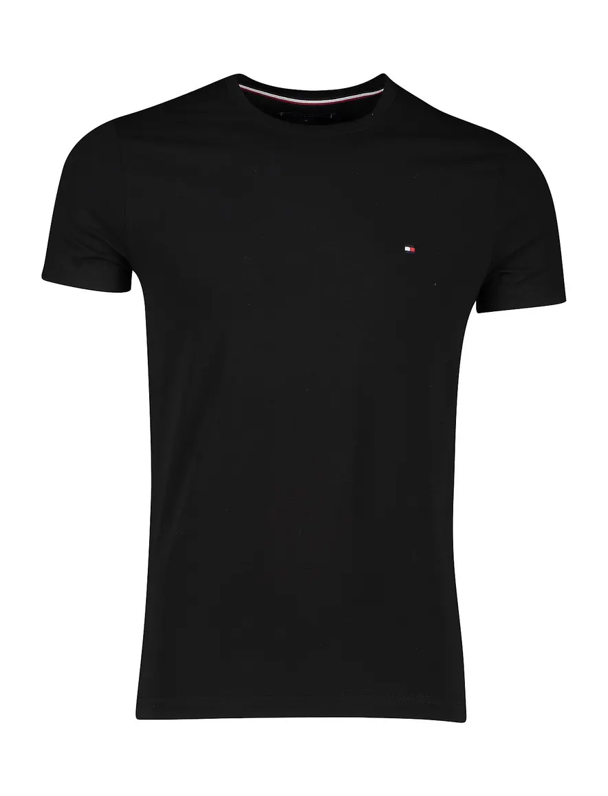 Tommy Hilfiger t-shirt extra slim fit zwart effen ronde hals