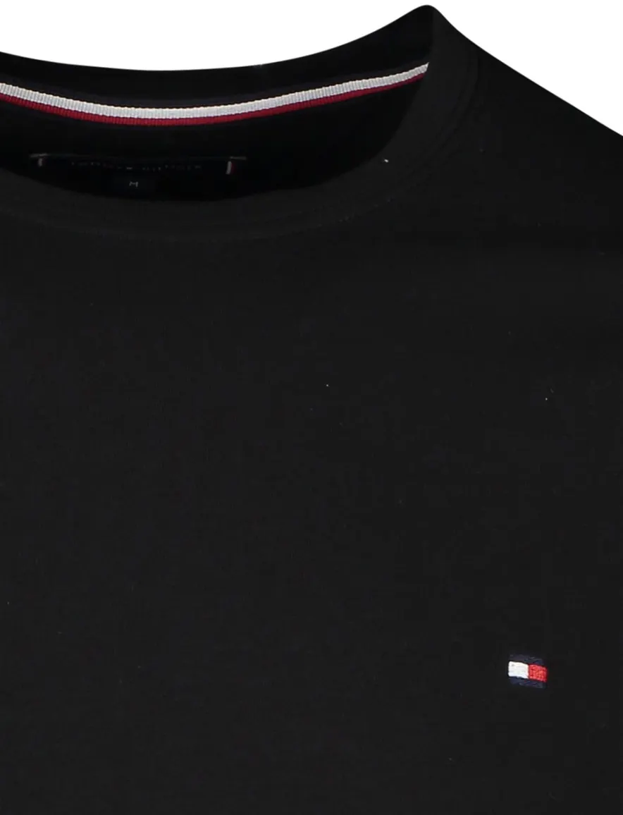 Tommy Hilfiger t-shirt extra slim fit zwart effen ronde hals