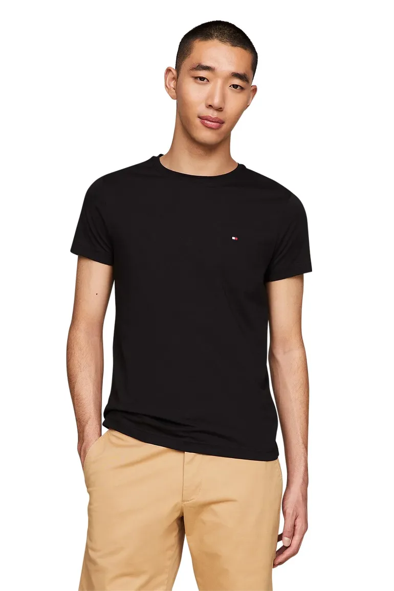 Tommy Hilfiger t-shirt extra slim fit zwart effen