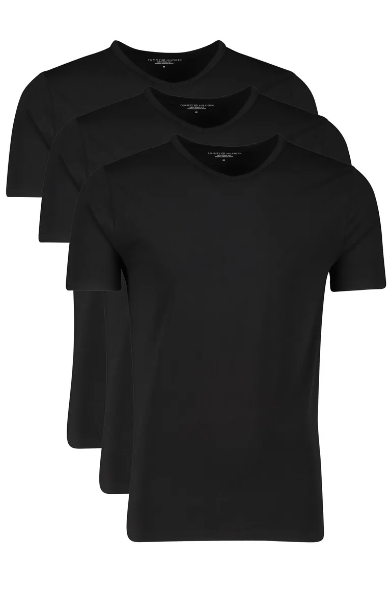 Tommy Hilfiger 3-pack t-shirt zwart katoen korte mouw