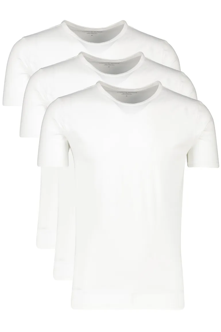 Tommy Hilfiger katoenen ronde hals t-shirt wit 3-pack