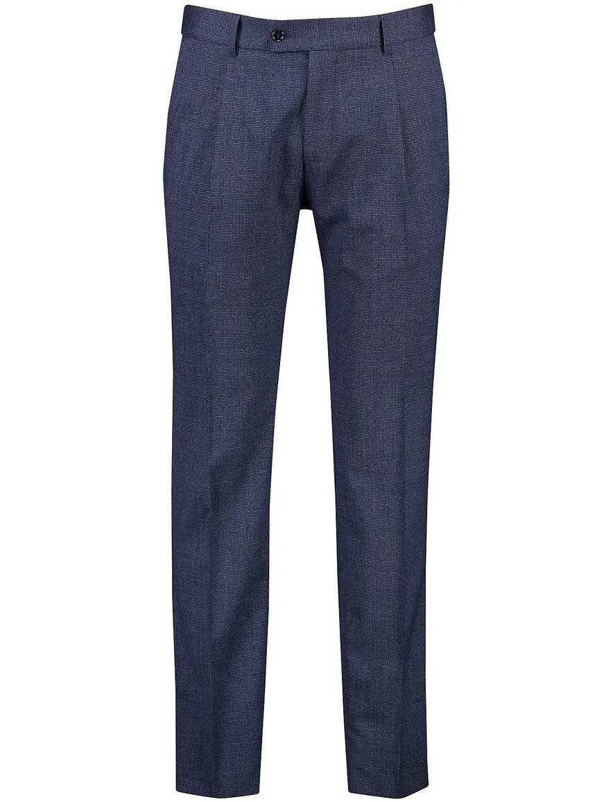 Club of Gents pantalon mix en match donkerblauw gemêleerd wol slim fit