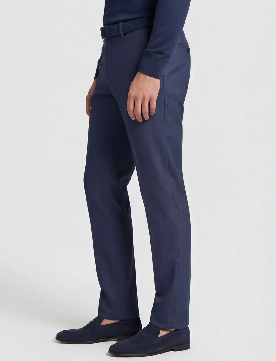 Club of Gents pantalon mix en match donkerblauw gemêleerd wol slim fit