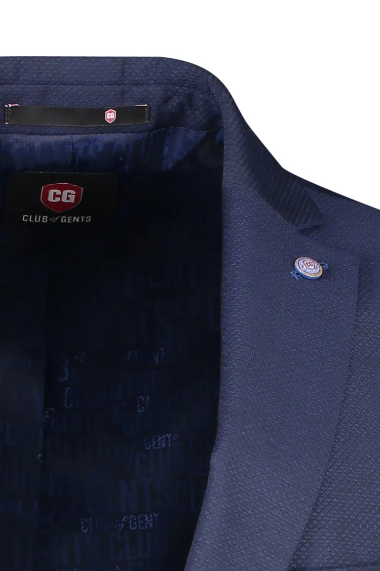 Club of Gents colbert mix & match blauw effen wol slim fit