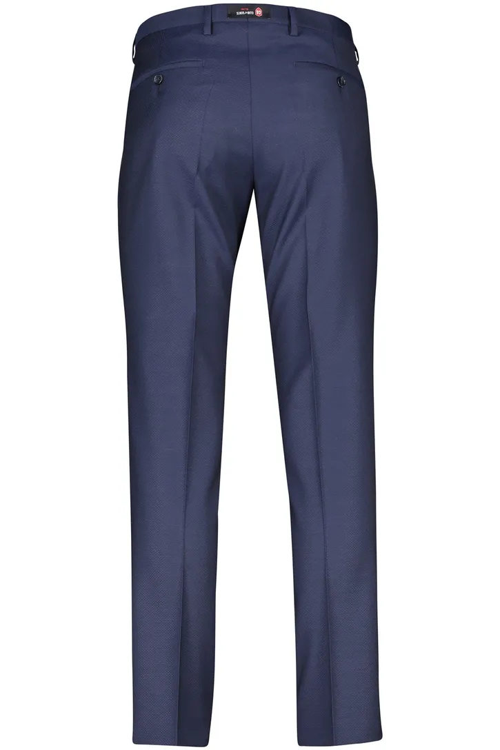 Club of Gents pantalon mix en match donkerblauw effen wol slim fit knoop