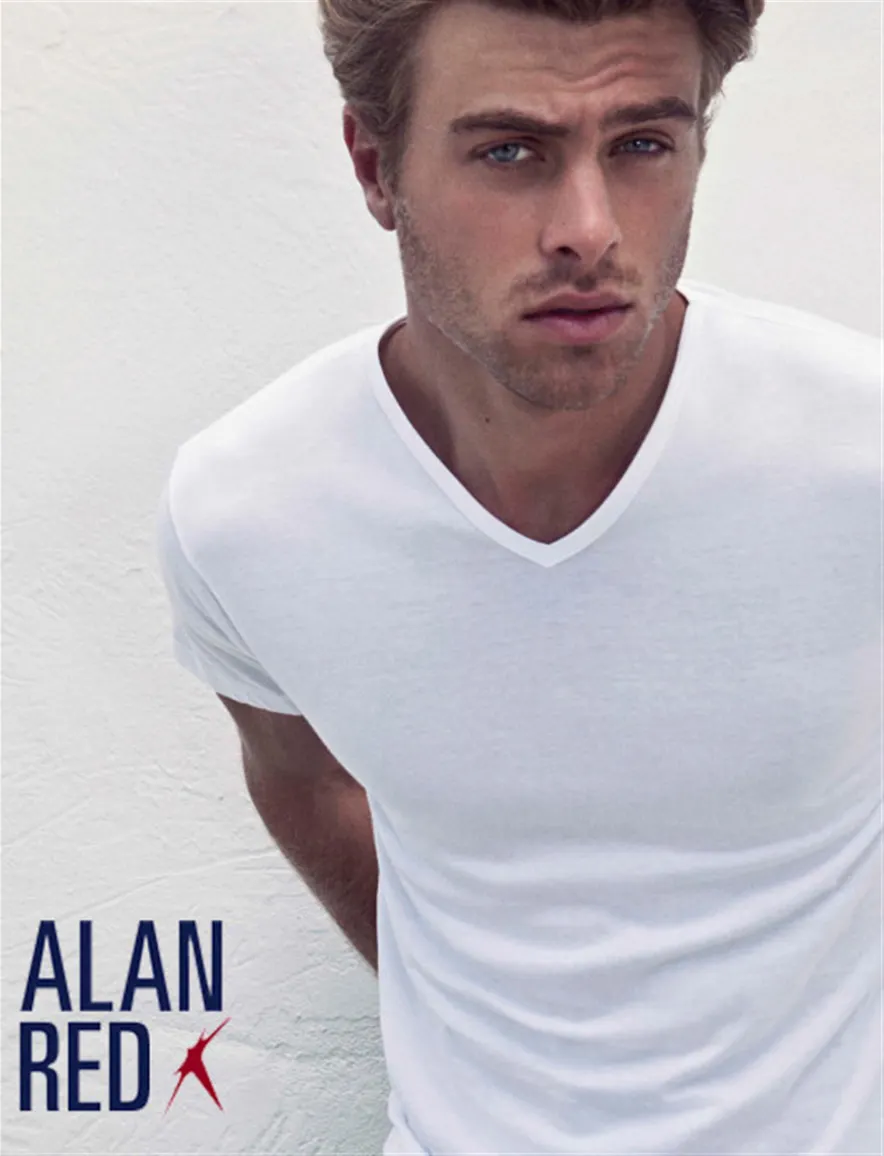 Alan Red Vermont t-shirt zwart effen katoen 2 pack