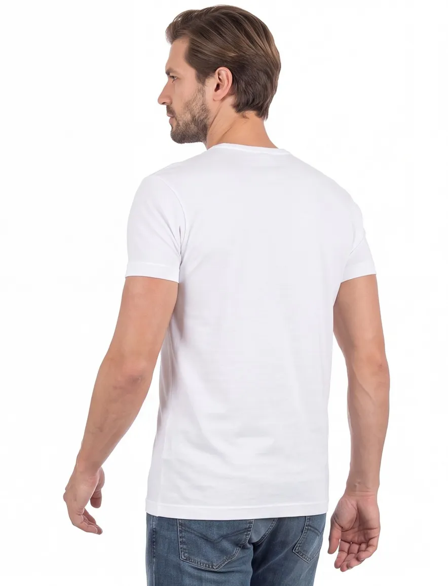 Alan Red Derby t-shirt wit effen katoen 2-pack