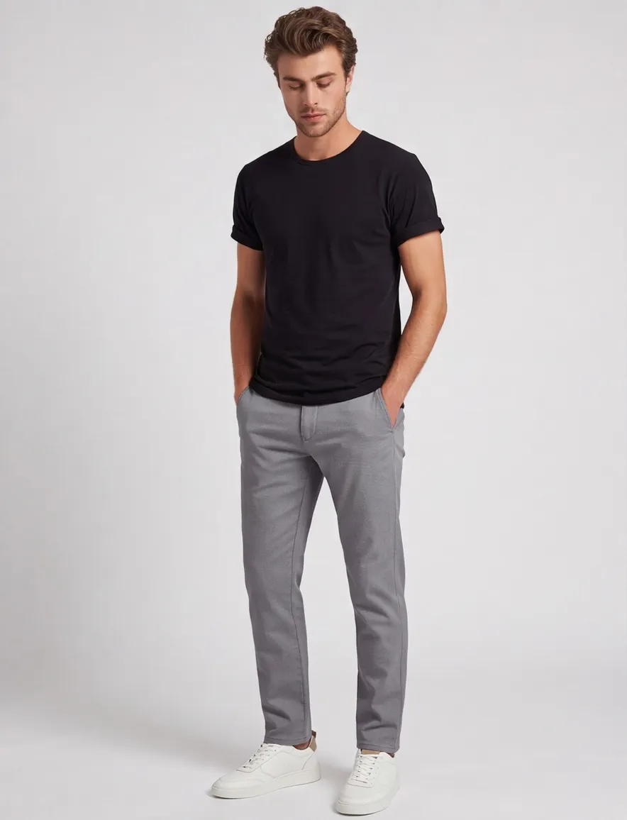 t-shirt Alan Red effen katoen zwart