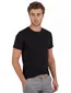 Alan Red t-shirt effen katoen zwart smalle boord 2-pack
