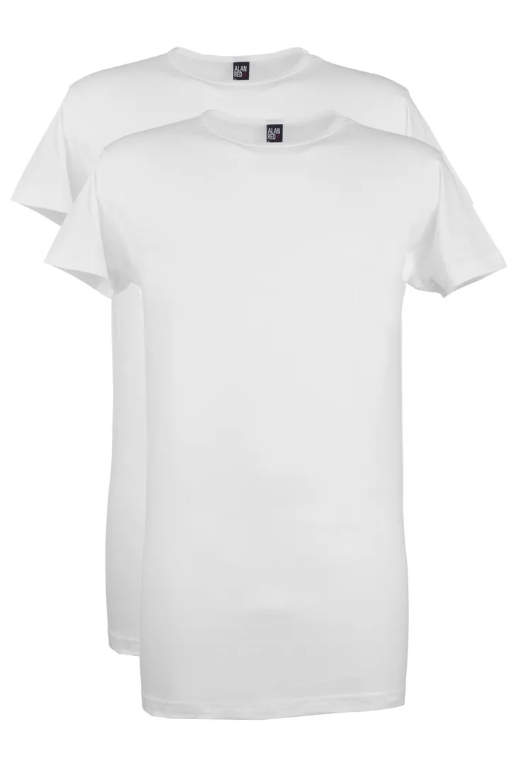 Alan Red T-shirt KM ml 7 effen katoen wit Derby 2 pack