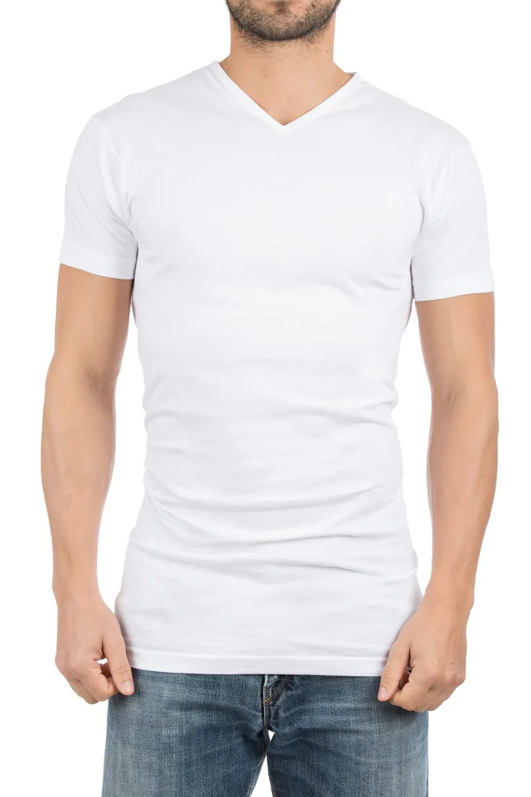 Alan Red T-shirt Vermont wit effen katoen 2-pack
