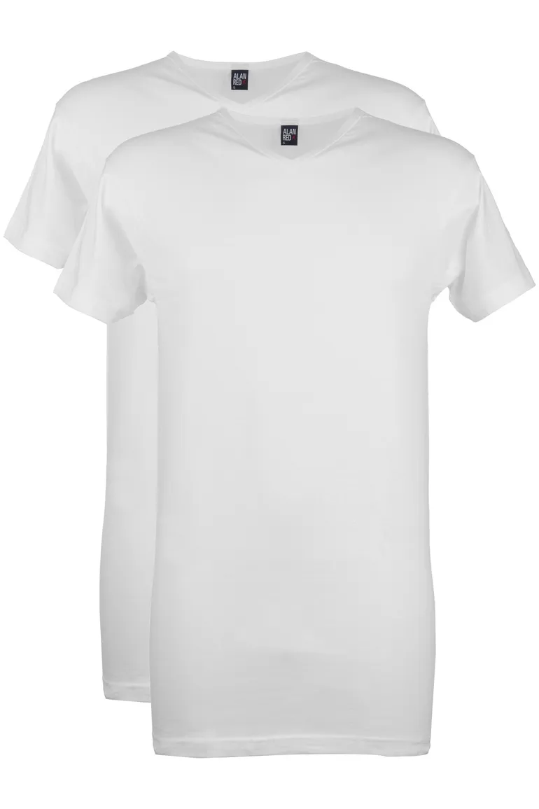 Alan Red T-shirt Vermont wit effen katoen 2-pack
