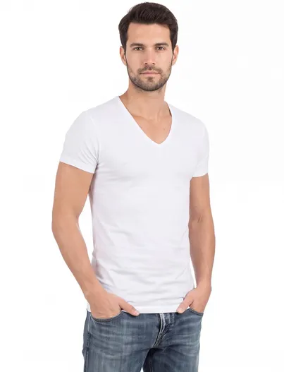Alan Red Alan Red t-shirt effen katoen wit Dean 2-pack