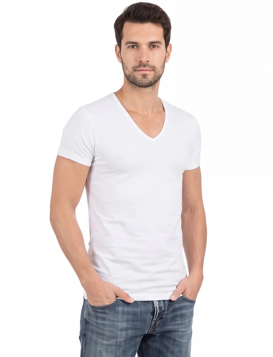t-shirt Alan Red effen katoen wit
