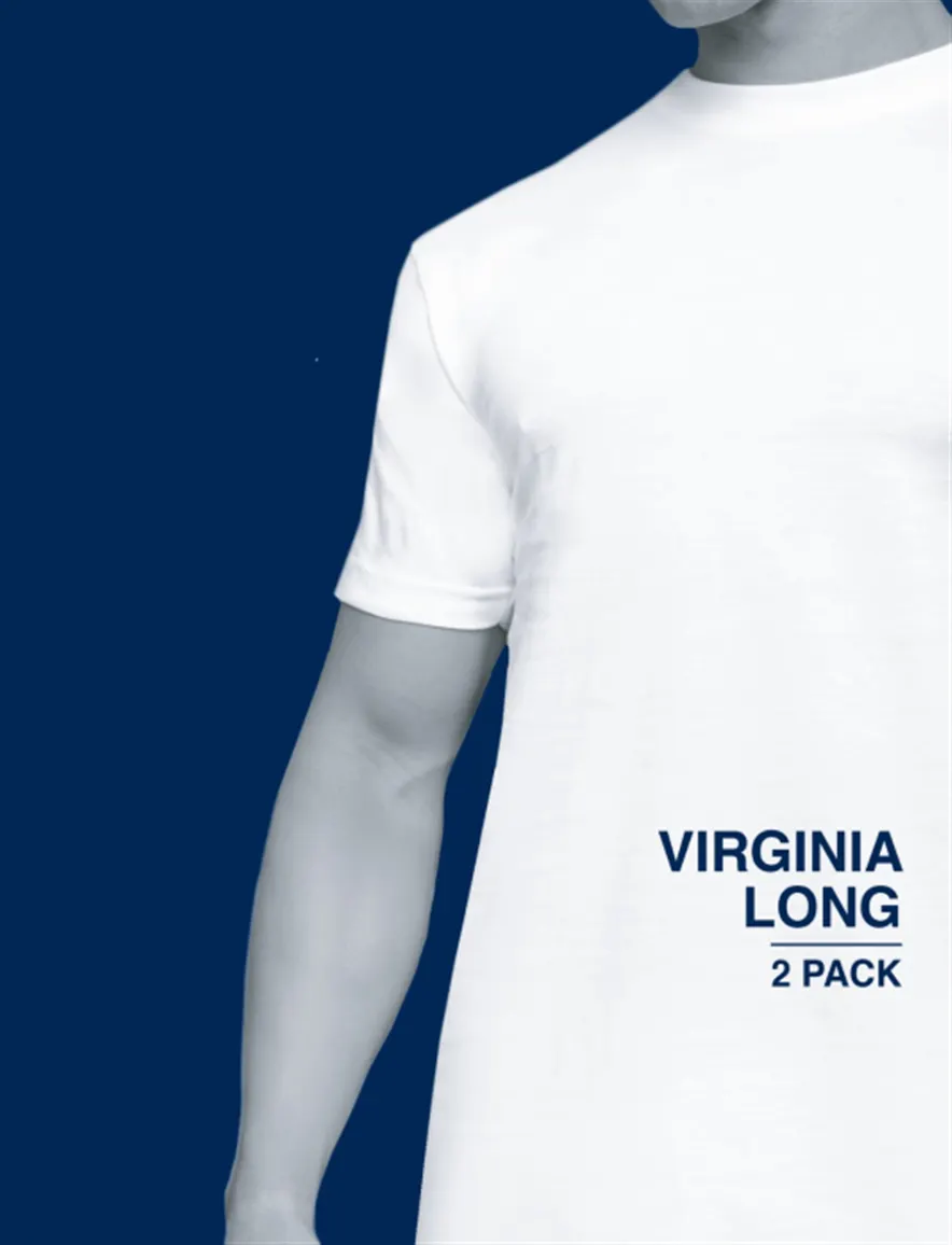 Alan Red T-shirt wit effen katoen 2-pack
