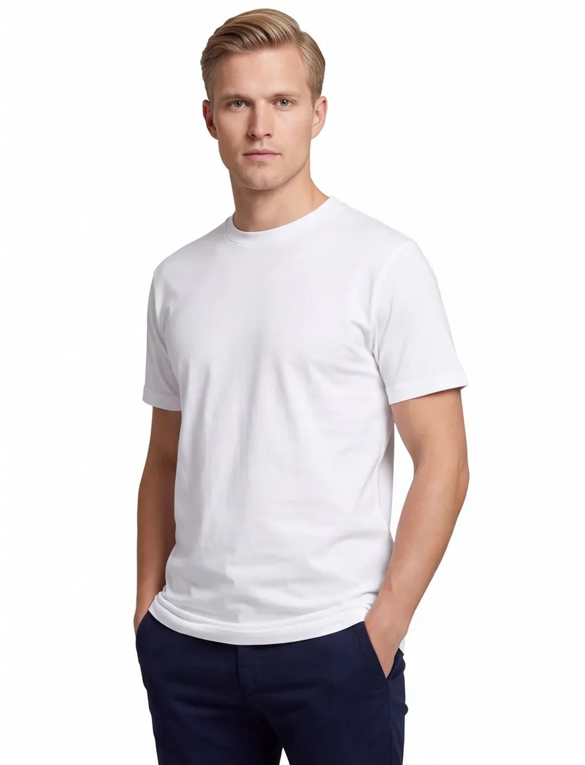 Alan Red T-shirt KM ml 7 effen katoen wit Virginia 2 pack