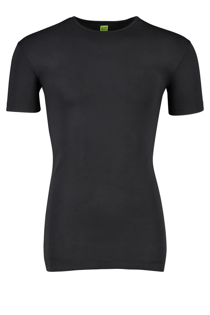 Alan Red t-shirt effen katoen zwart ronde hals Bilbao
