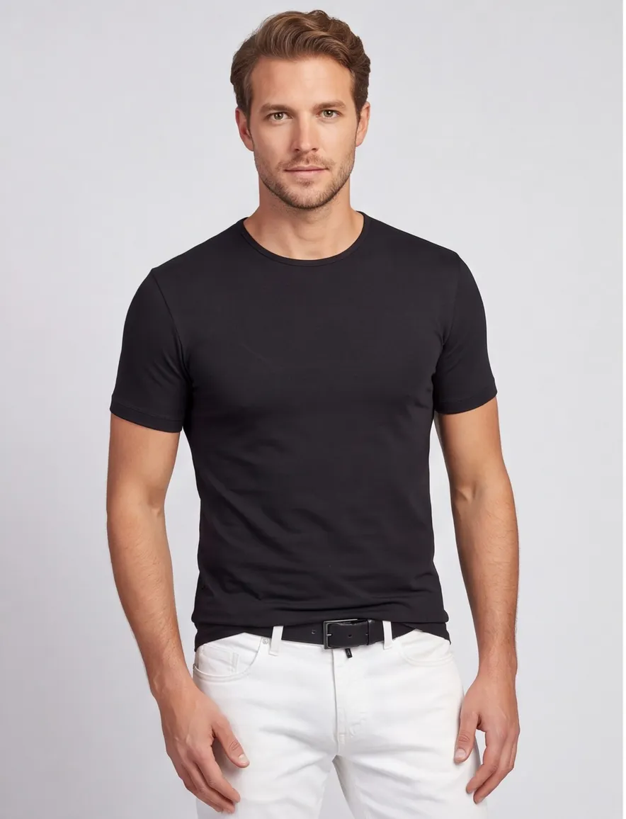 Alan Red Bilbao t-shirt zwart effen katoen