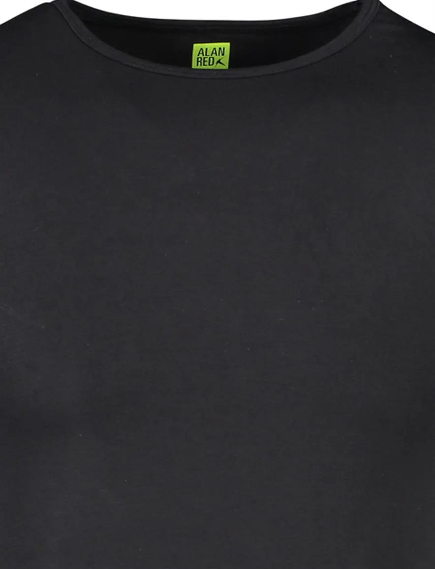 t-shirt Alan Red effen katoen zwart