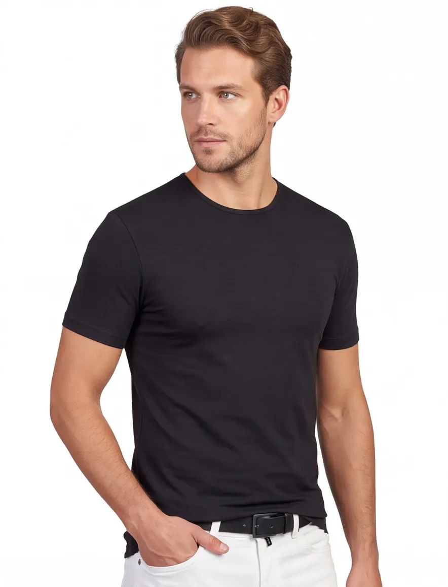 Alan Red Bilbao t-shirt zwart effen katoen