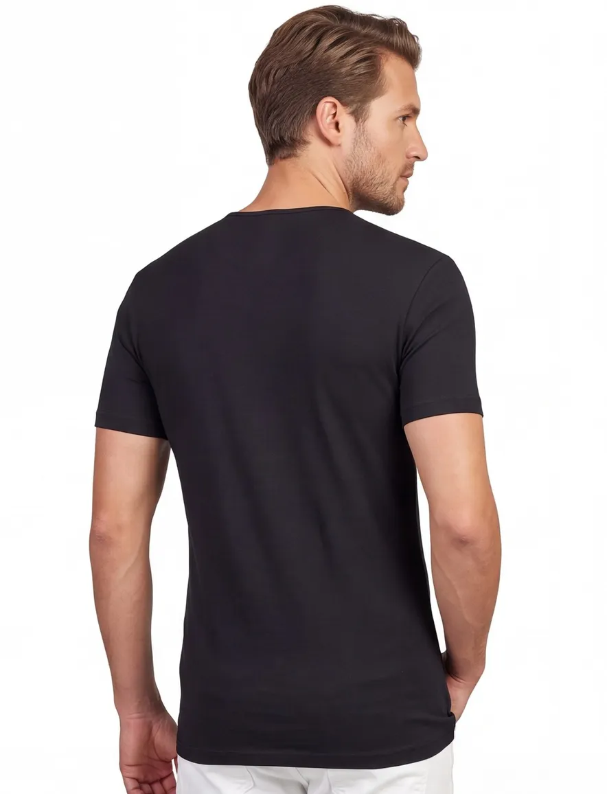 Alan Red Bilbao t-shirt zwart effen katoen