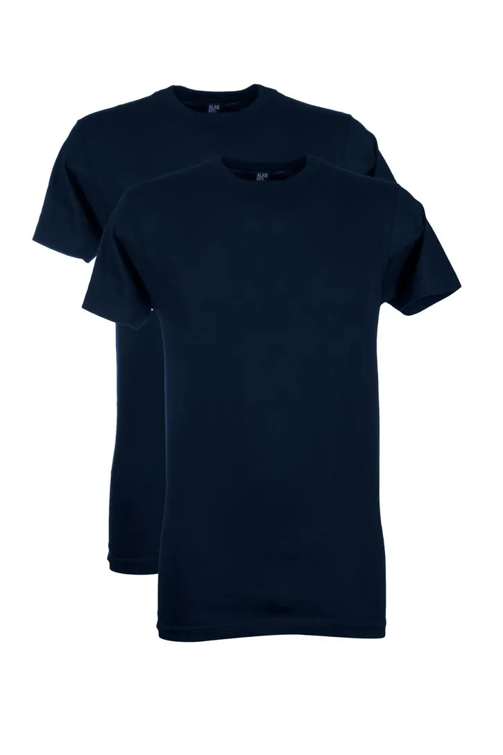 Alan Red t-shirt effen katoen donkerblauw 2-pack