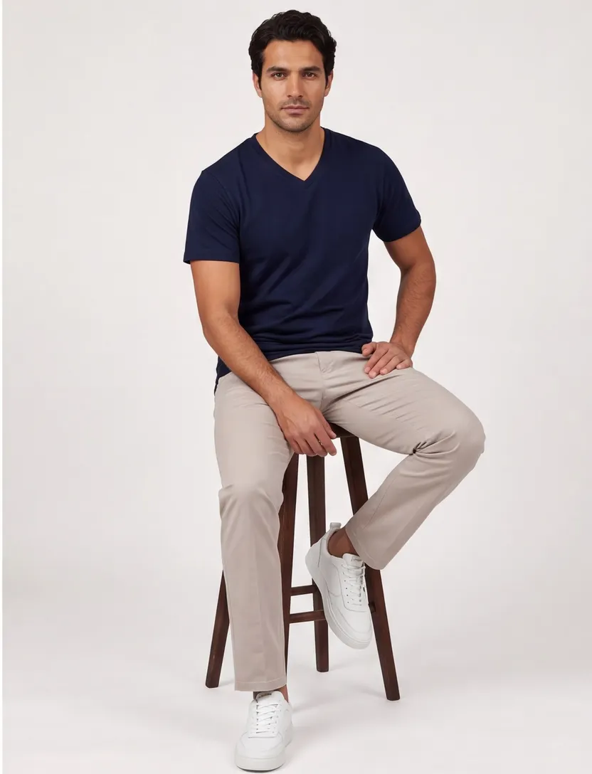 Alan Red t-shirts aanbieding uni katoen donkerblauw