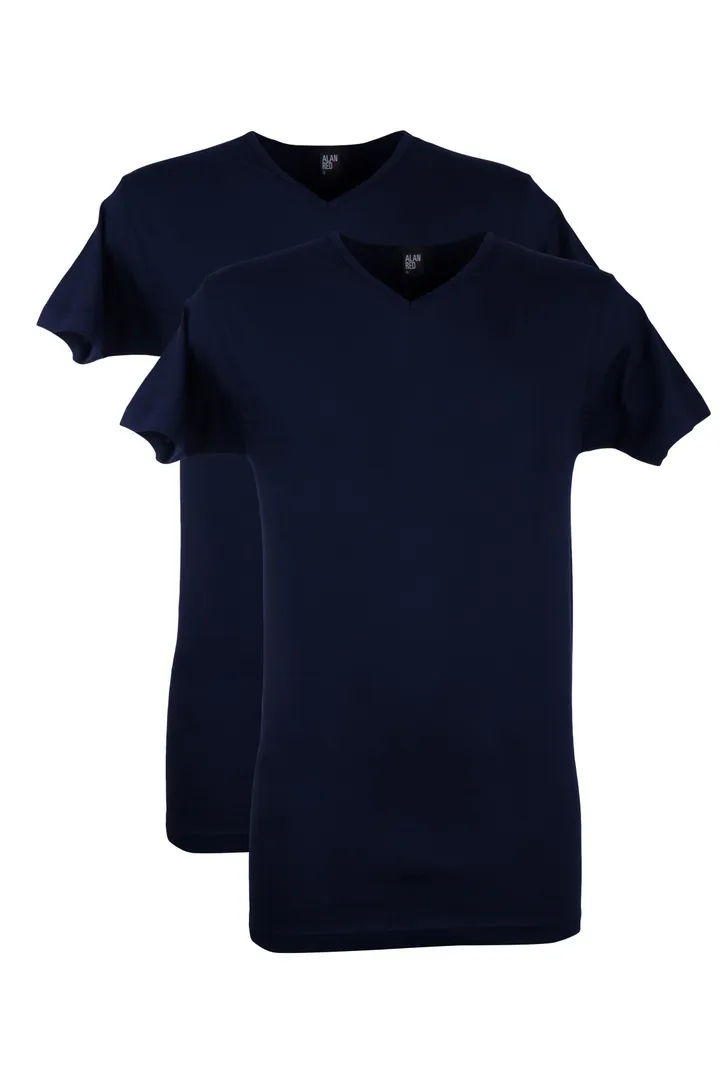 Alan Red t-shirt effen Vermont katoen donkerblauw 2-pack