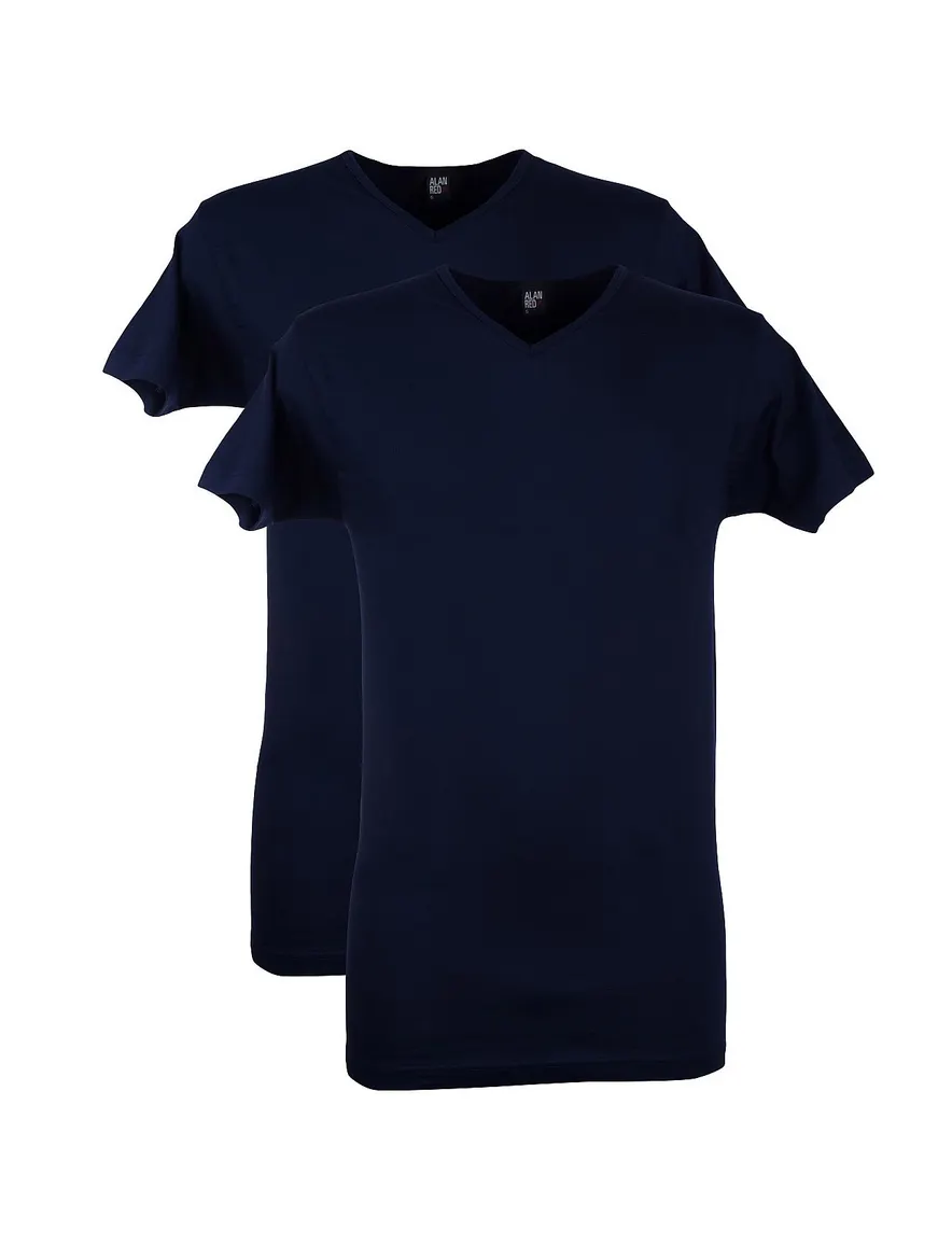 Alan Red t-shirt Vermont donkerblauw effen katoen 2-pack