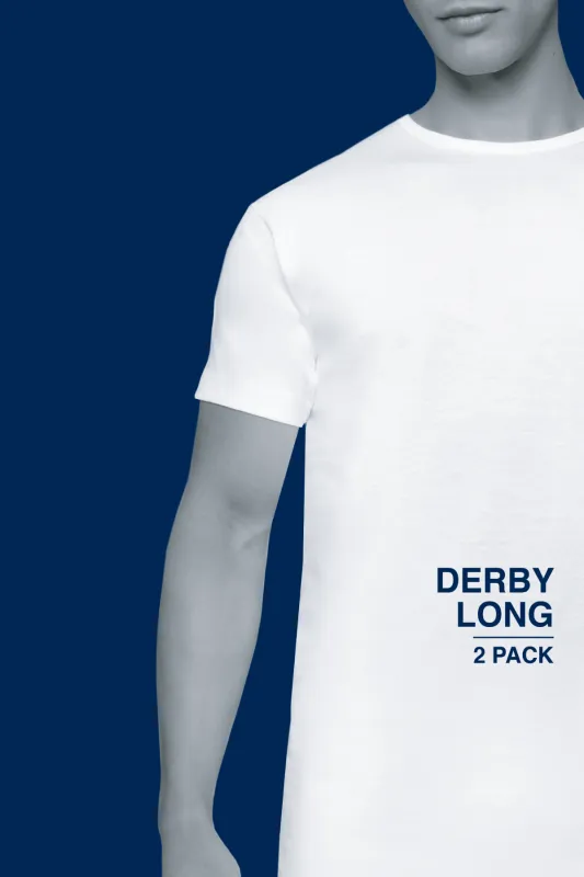 Alan Red T-shirt 2-pack derby extra lang