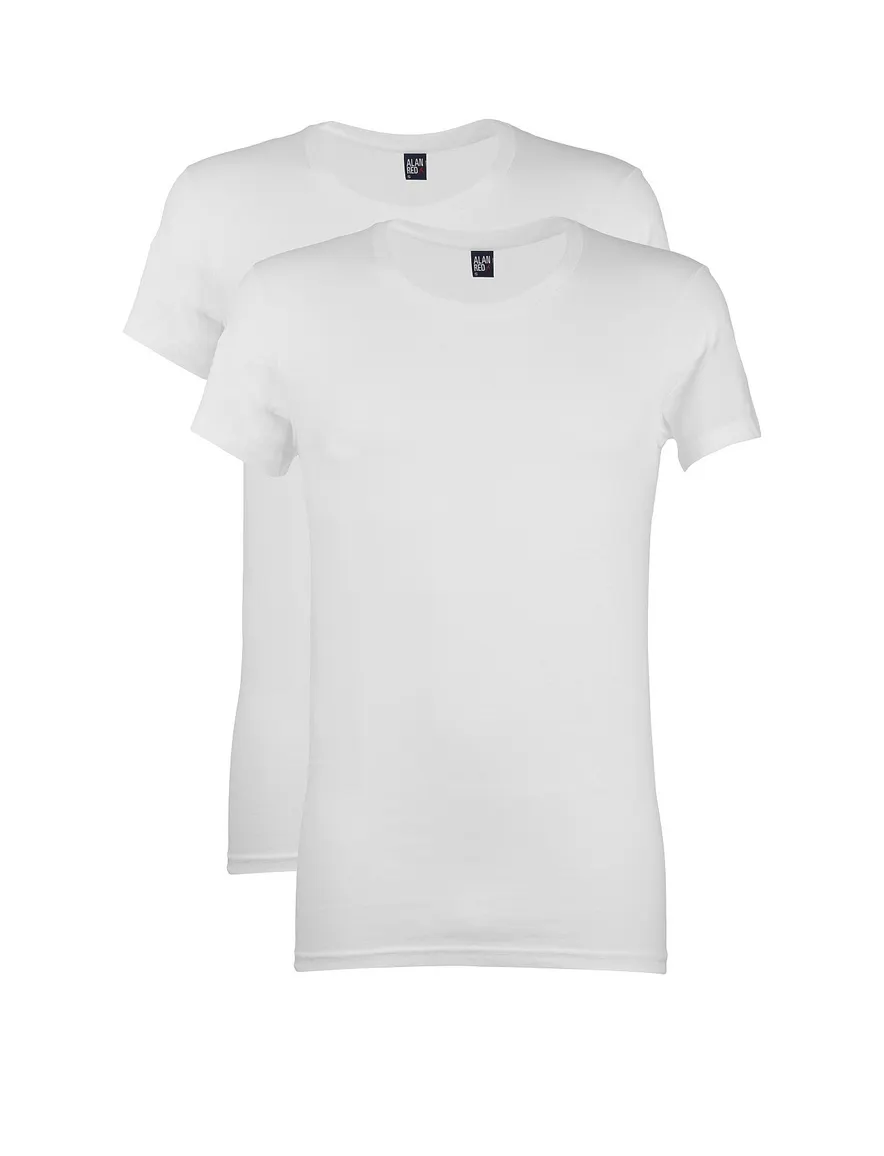 Alan Red James t-shirt wit effen katoen 2-pack