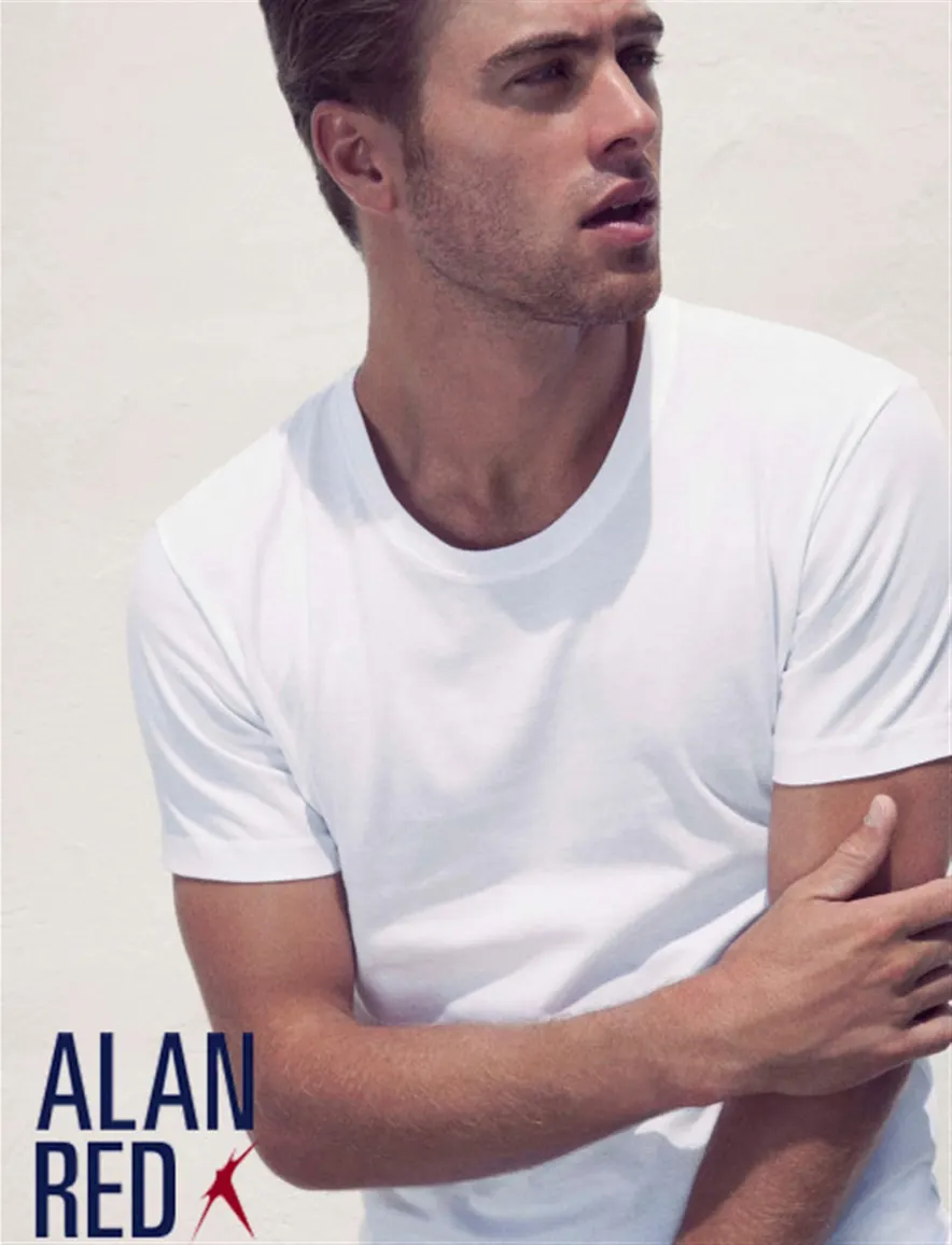 Alan Red James t-shirt wit effen katoen 2-pack