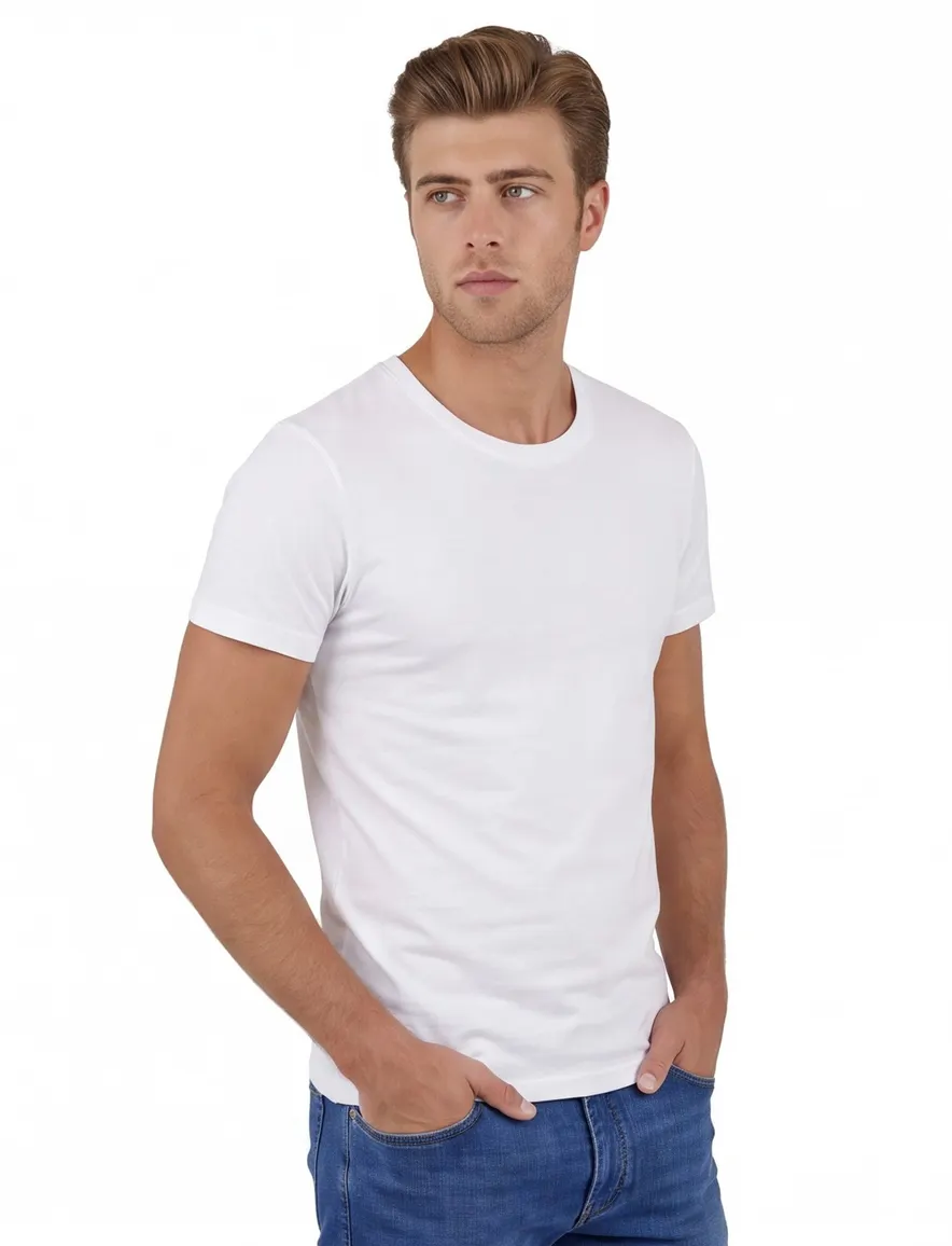 Alan Red James t-shirt wit effen katoen 2-pack