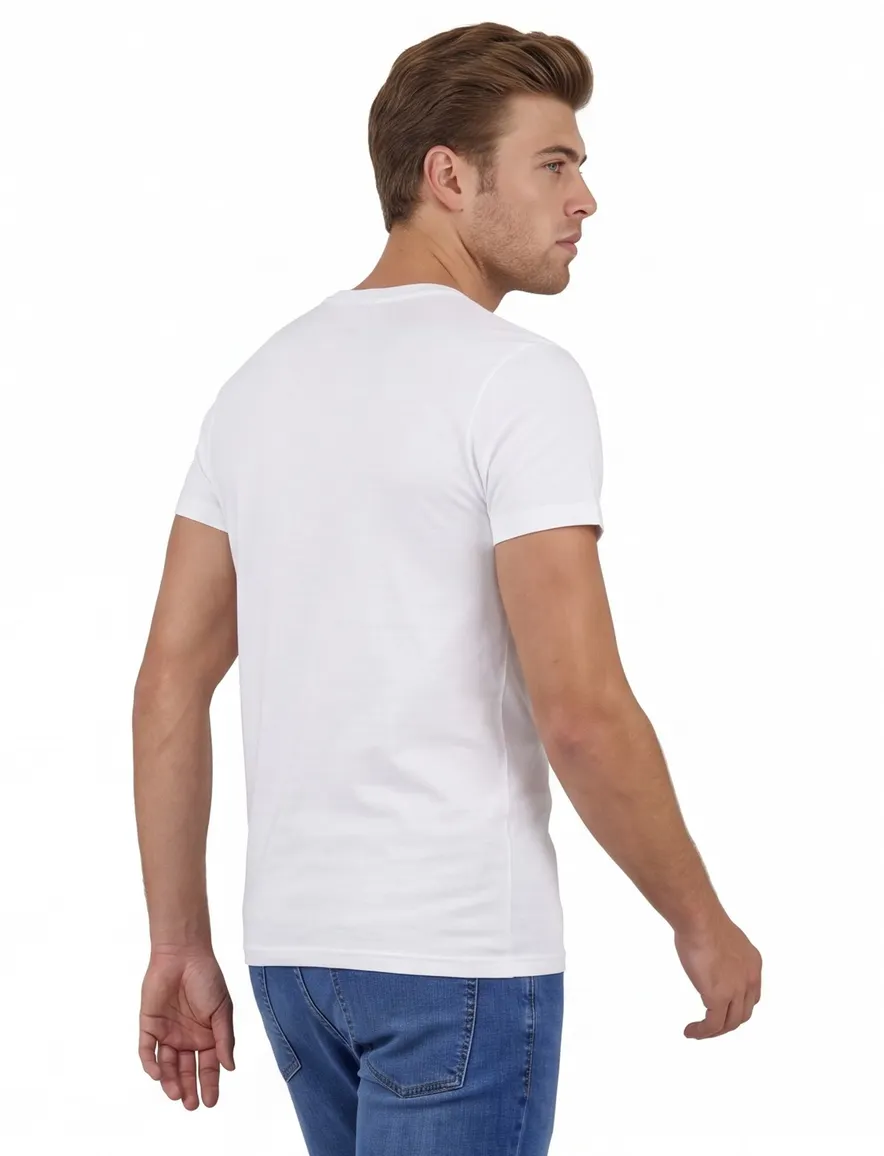 Alan Red James t-shirt wit effen katoen 2-pack