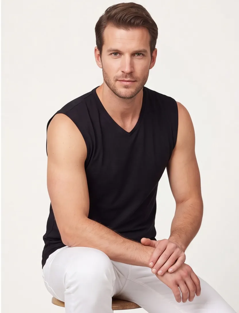 Alan Red tanktop aanbieding zwart effen katoen two-pack