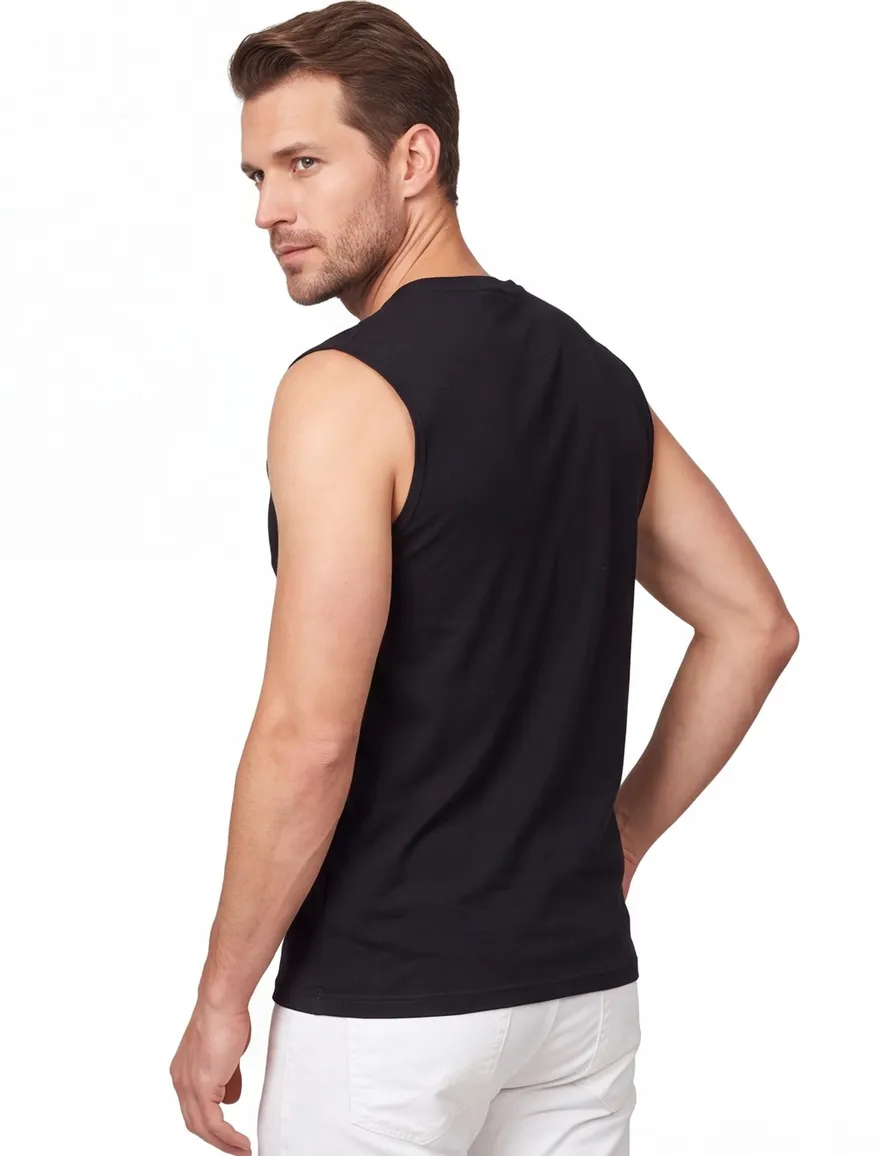 Alan Red tanktop aanbieding zwart effen two pack