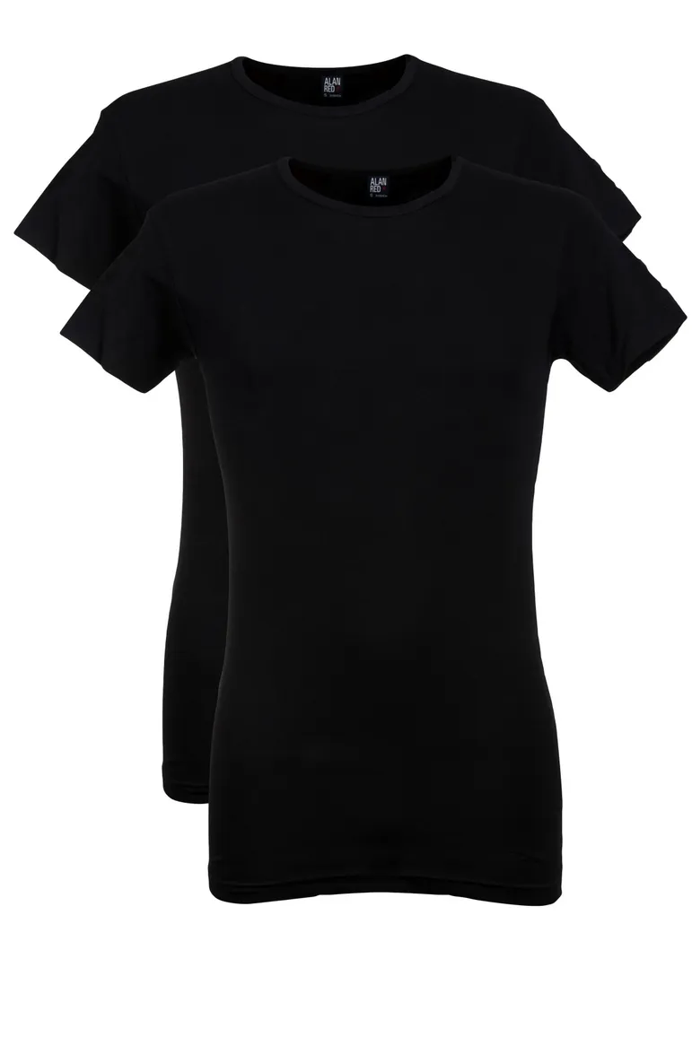 t-shirt Alan Red effen katoen zwart