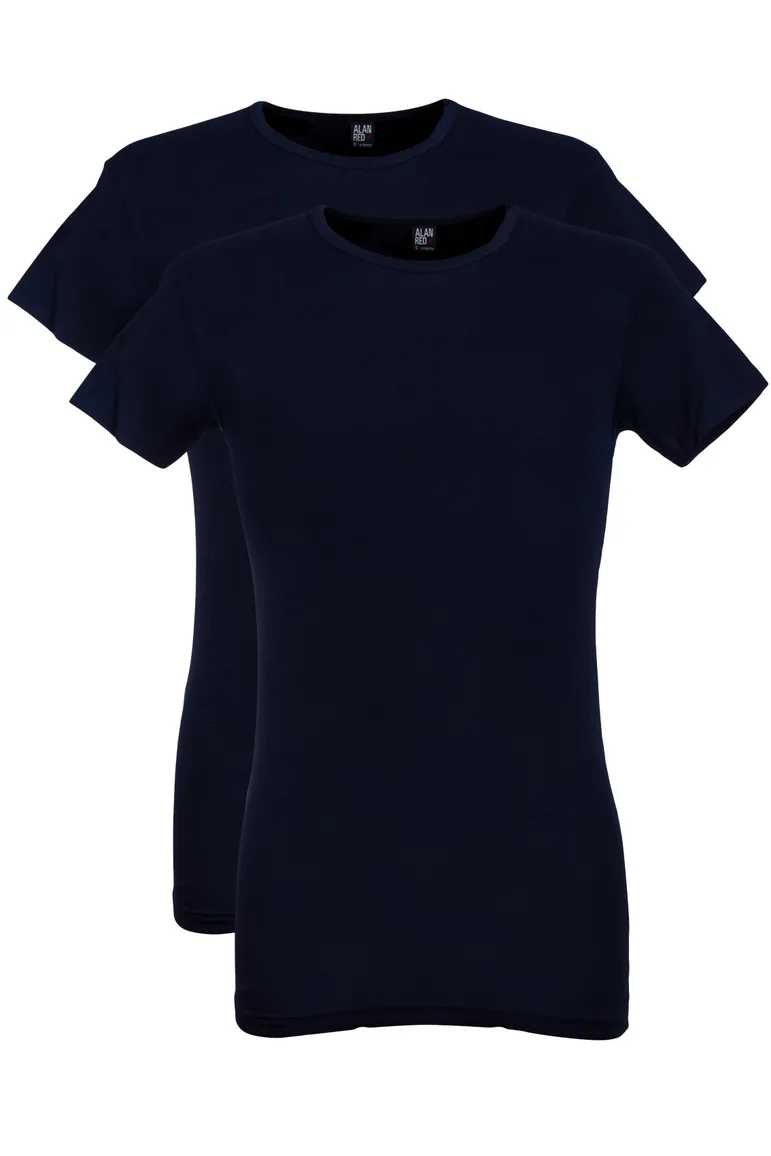 t-shirt Alan Red effen katoen donkerblauw