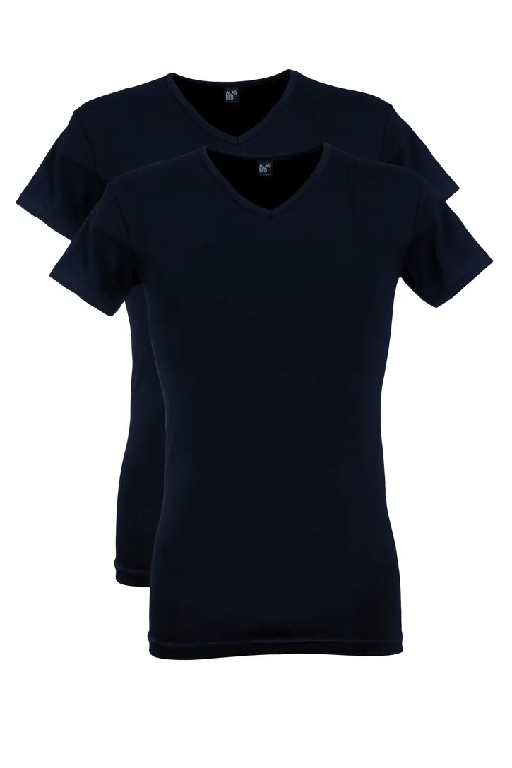 Alan Red T-shirt oklahoma effen katoen 2-pack donkerblauw