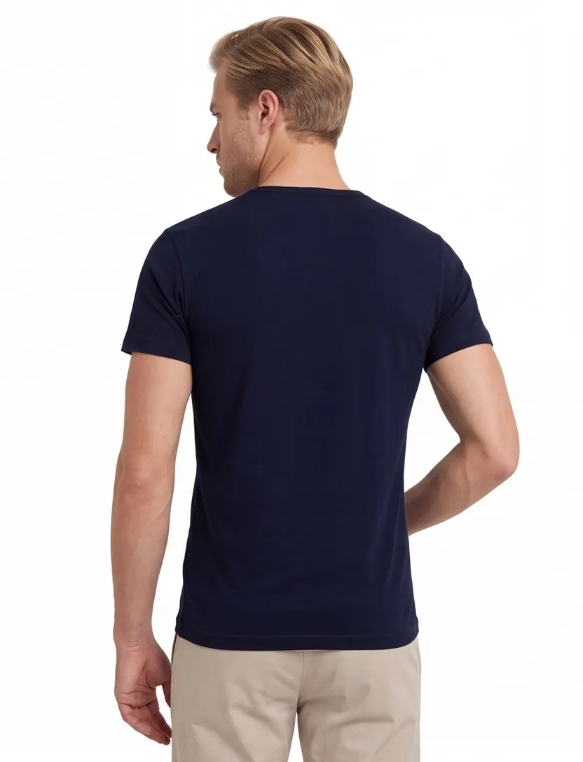 Alan Red T-shirt oklahoma effen katoen 2-pack donkerblauw