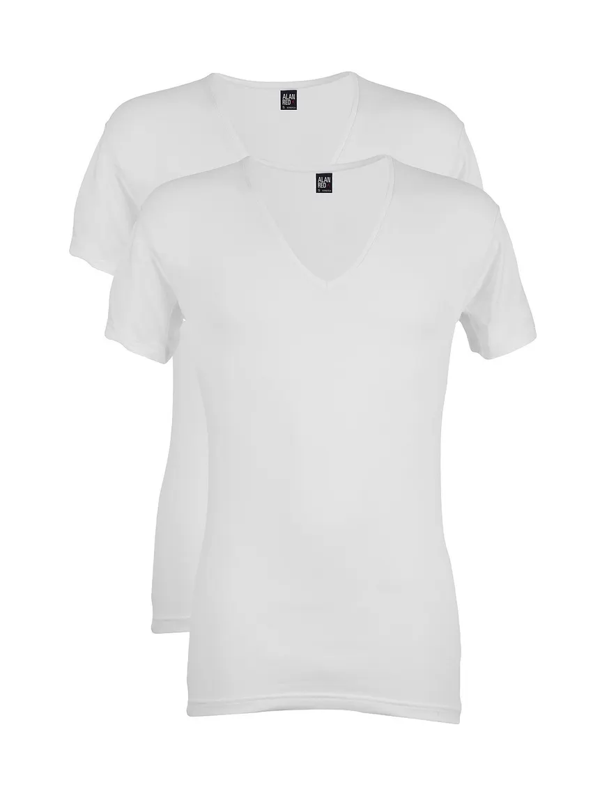 t-shirt Alan Red effen katoen wit