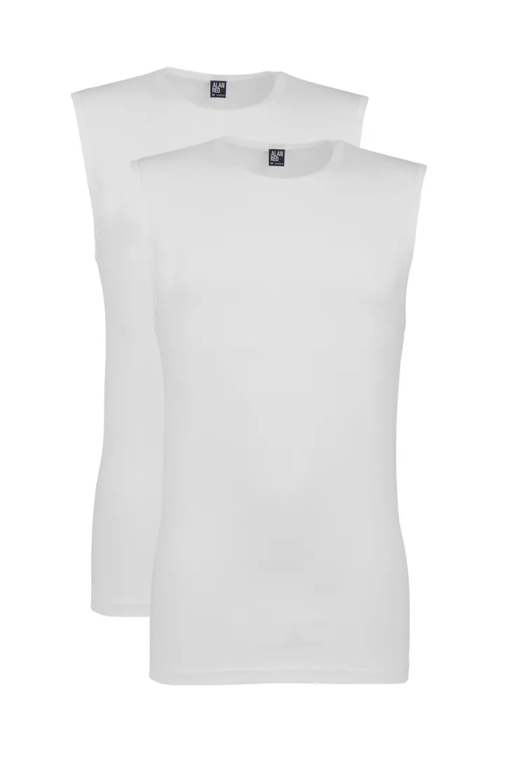 Alan Red Orlando t-shirt effen wit two-pack